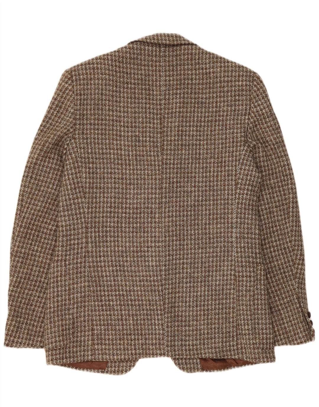 Harris Tweed Herre 2 Button Blazer Jacket UK 42 XL Brown Houndstooth