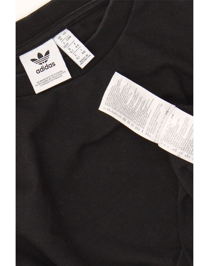ADIDAS Womens Crop Top Langærmet UK 16 Large Black Bomuld