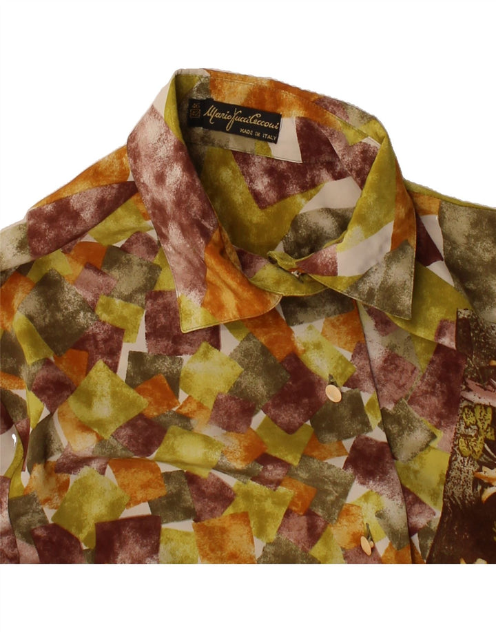 VINTAGE Womens Shirt EU 42/46 Large Multicoloured Geometric Polyester Vintage Vintage and Second-Hand Vintage from Messina Hembry 