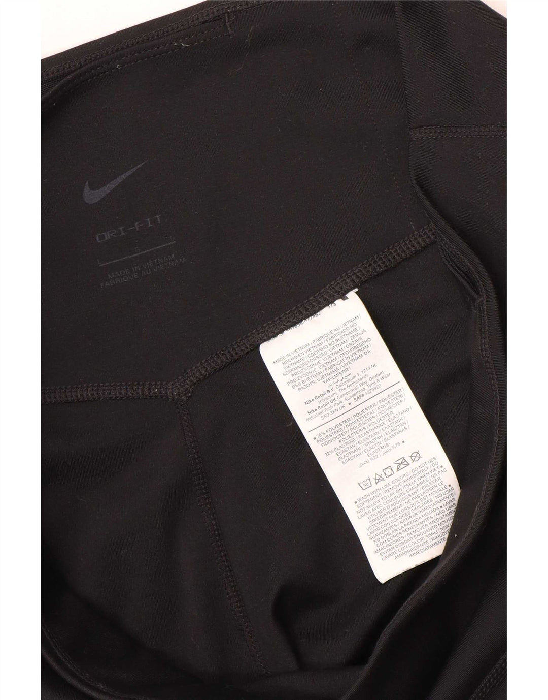 Nike Dame Dri Fit Leggings UK 16 Large Black Polyester
