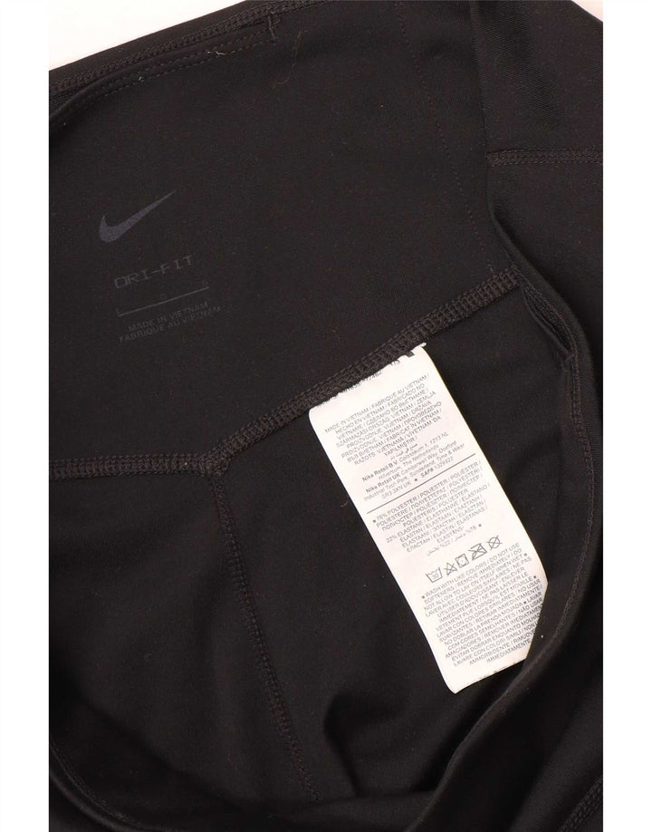 Nike Dame Dri Fit Leggings UK 16 Large Black Polyester