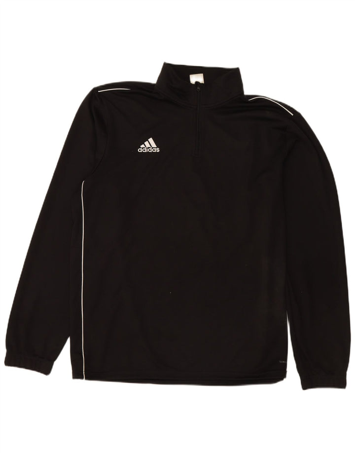 Adidas Herre Climalite Pullover med lynlås-hals Træningsdragt Top XL Sort Polyester