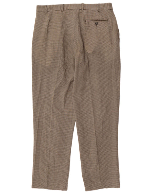 Marks & Spencer Herre Chinobukser EU 46 XL W36 L31 Khaki Houndstooth