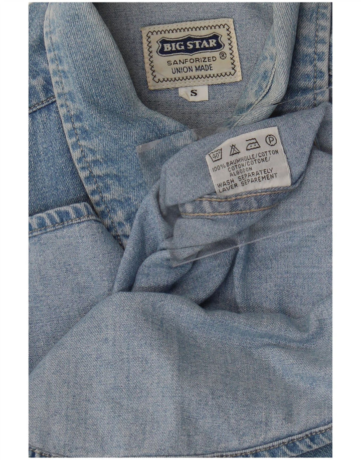 Big Star Herre Denim Shirt Lille Blå Bomuld