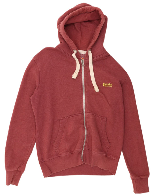 Superdry Hættetrøje med lynlås til mænd 2XL rødbrun bomuld
