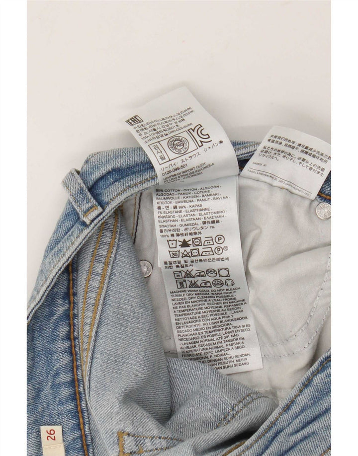 Levi's Dame 714 Straight Jeans W26 L30 Blå Bomuld