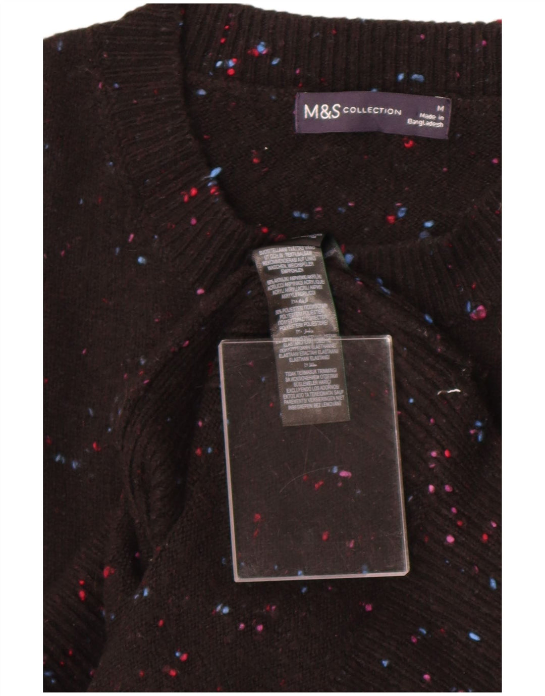 Marks & Spencer Herrevest Tank Top Medium Sort Flecked Acryl