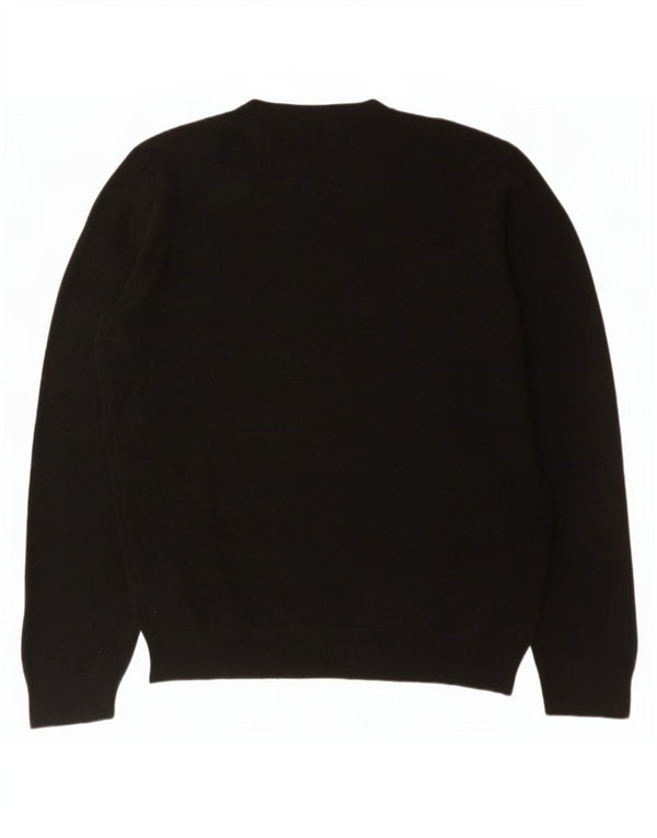 Marks & Spencer Mens V-Neck Jumper Sweater Large Black Acrylic