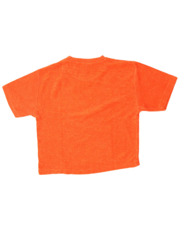Champion Womens Velvet T-Shirt Top UK 16 Large Orange Polyester