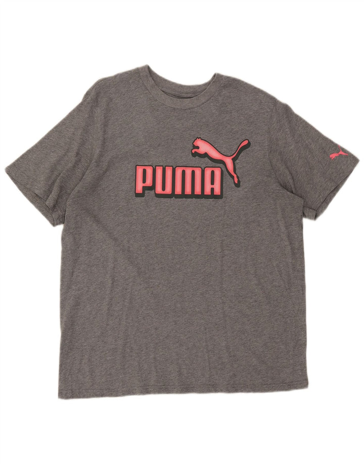 PUMA Grafisk T-shirt top til mænd, stor grå