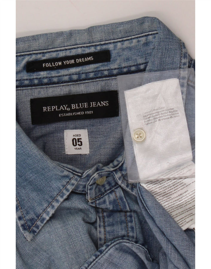 REPLAY Herre Denim Shirt Large Blue Cotton