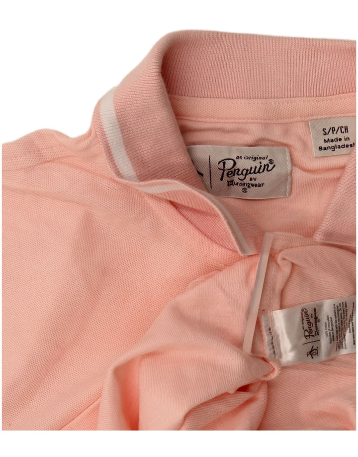 Penguin herre poloshirt Lille pink stribet bomuld