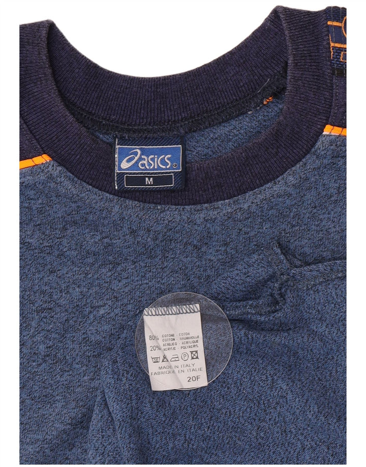 Asics Herre grafisk T-shirt Top Medium Marineblå Colourblock Bomuld