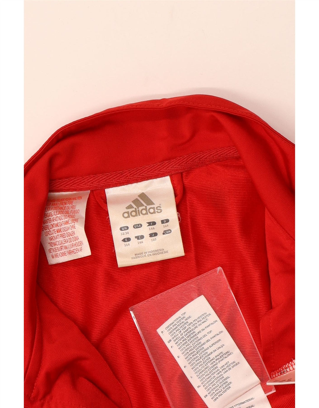 ADIDAS Træningsdragt til drenge Topjakke 13-14 år Rød Colourblock Polyester