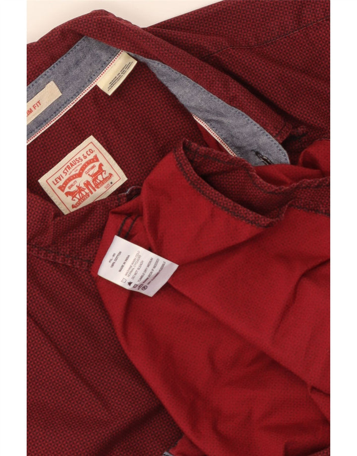 LEVI'S Herre Slim Fit skjorte Medium rød plettet bomuld