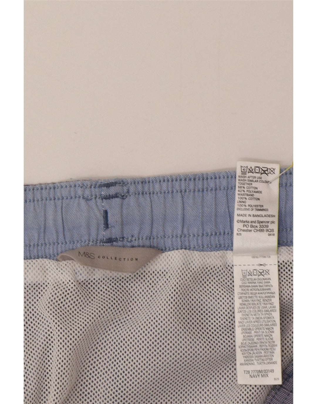 Marks & Spencer Badeshorts til mænd store blå bomuld