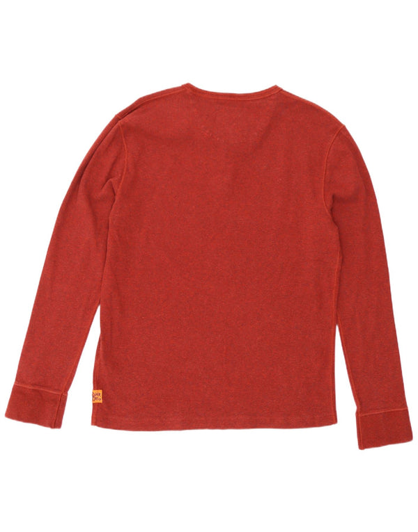 Superdry Herre Top Langærmet 2XL Rød Flecked Bomuld
