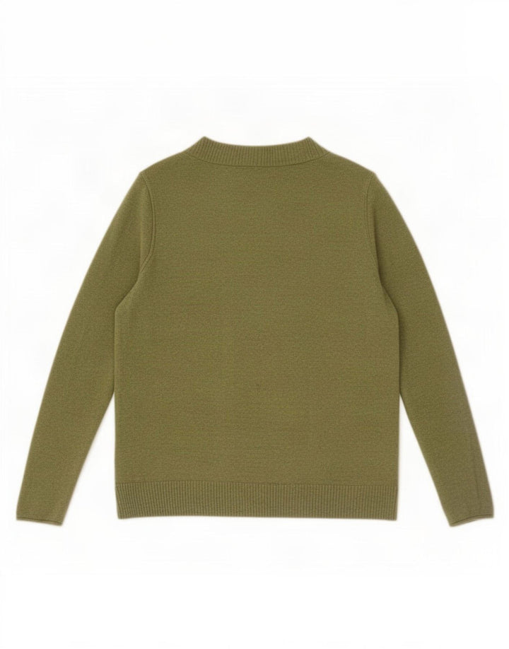 White Stuff Womens Crop Open Cardigan Sweater UK 12 Medium Green Viscose