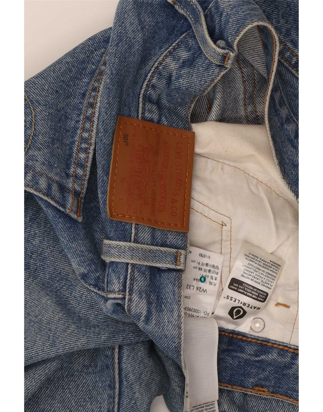 Levi's Dame 501 Straight Jeans W26 L32 Blå Bomuld