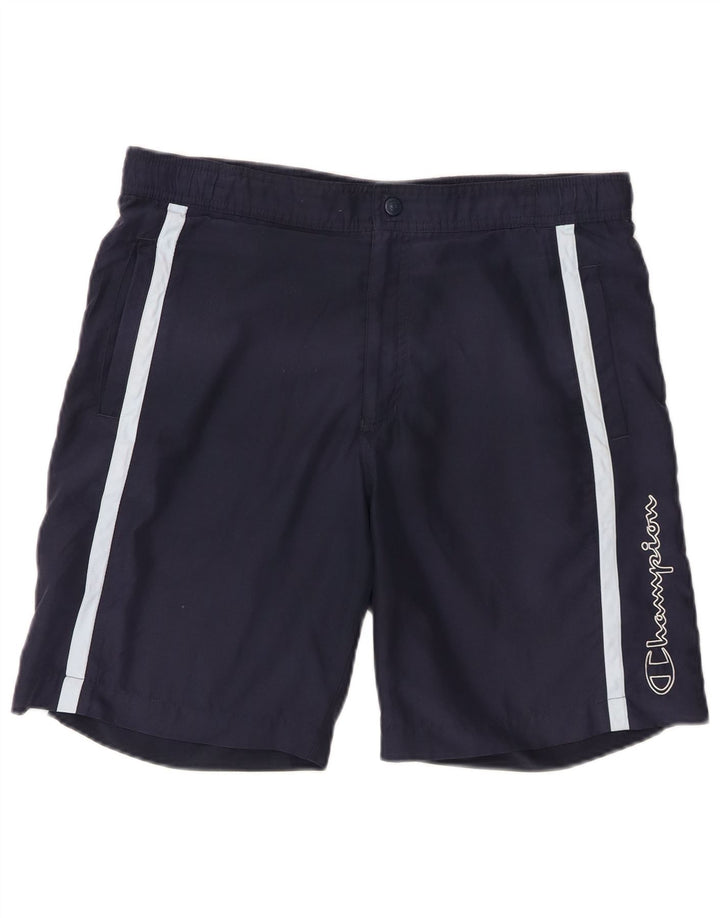 Champion Herre grafiske sportsshorts Medium Marineblå Colourblock Polyester