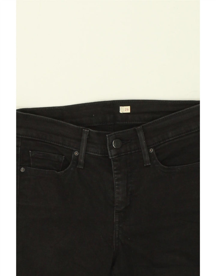 LEVI'S Womens Skinny Jeans W26 L31  Black Cotton Vintage Levi's and Second-Hand Levi's from Messina Hembry 