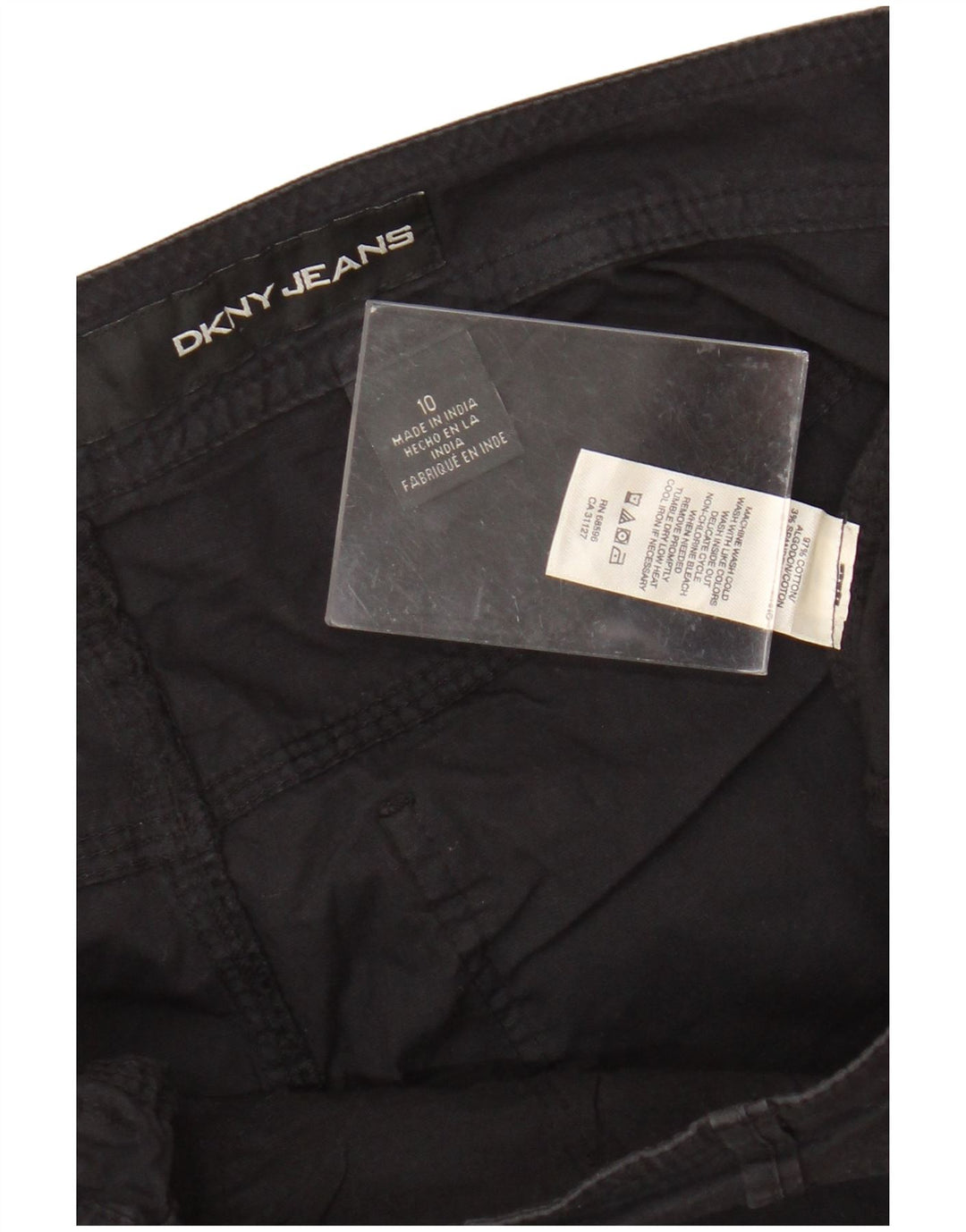 DKNY Womens Casual Shorts US 10 Large W34 Black Bomuld