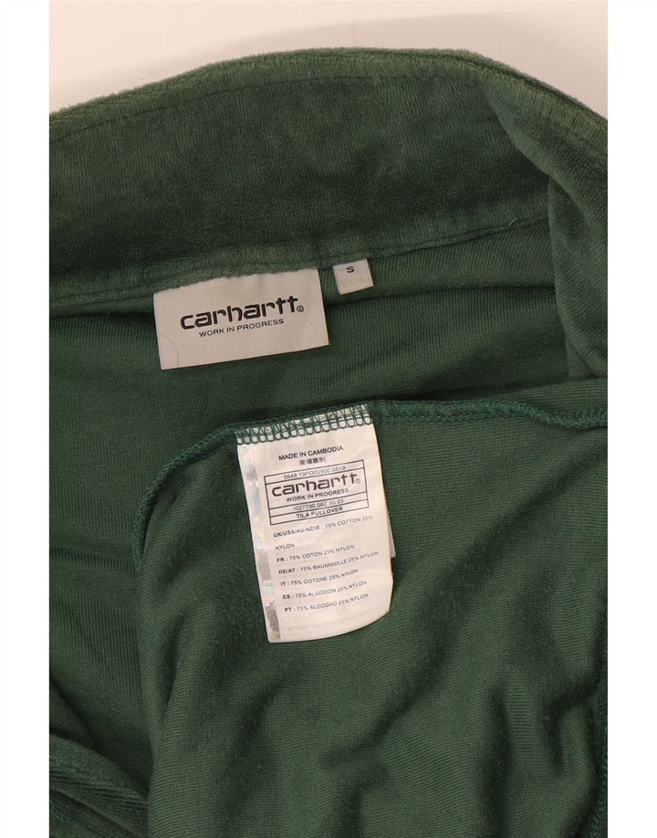 Carhartt Sweatshirt med lynlås til mænd, lille grøn bomuld