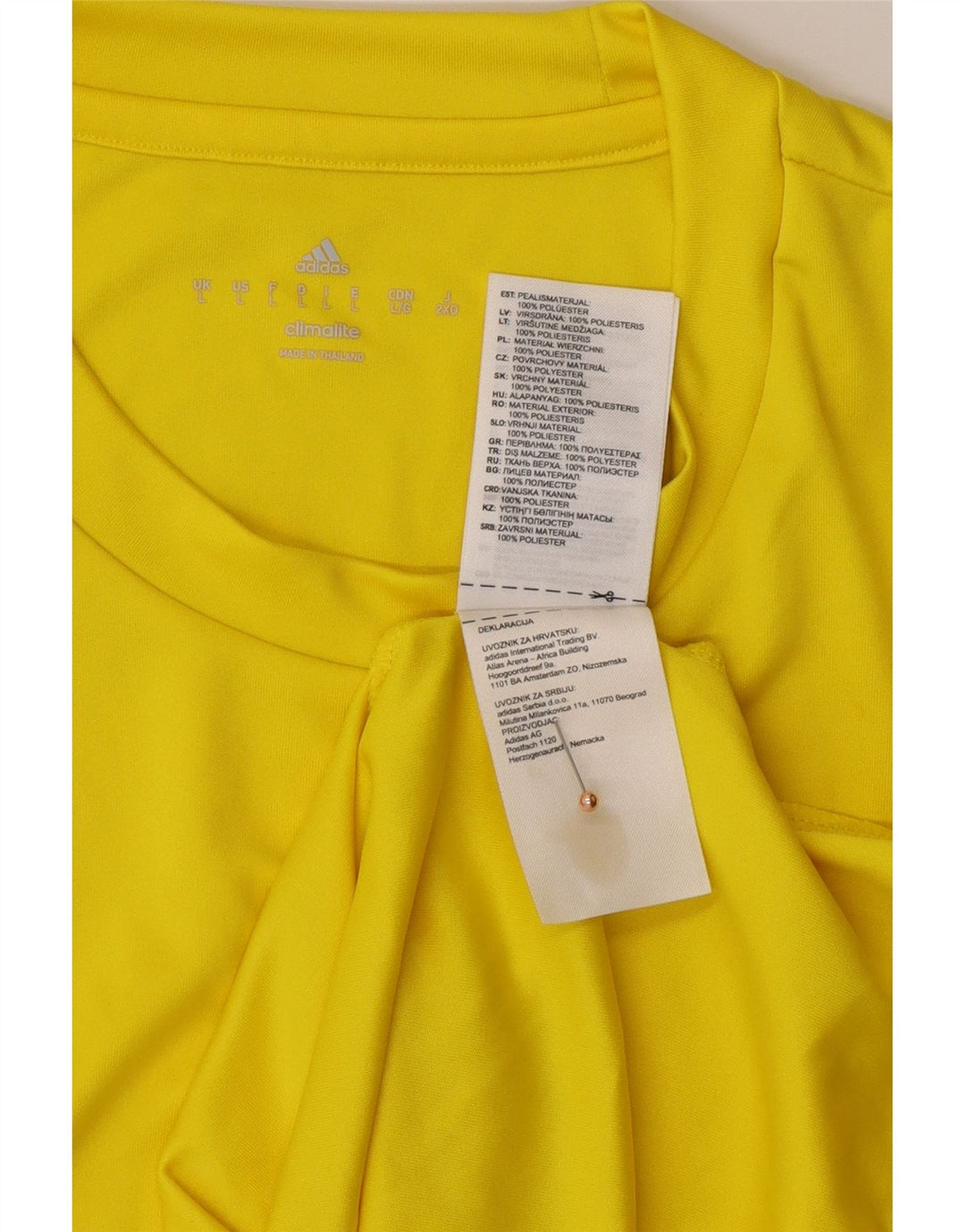 ADIDAS Herre Climalite T-Shirt Top Stor Gul Polyester