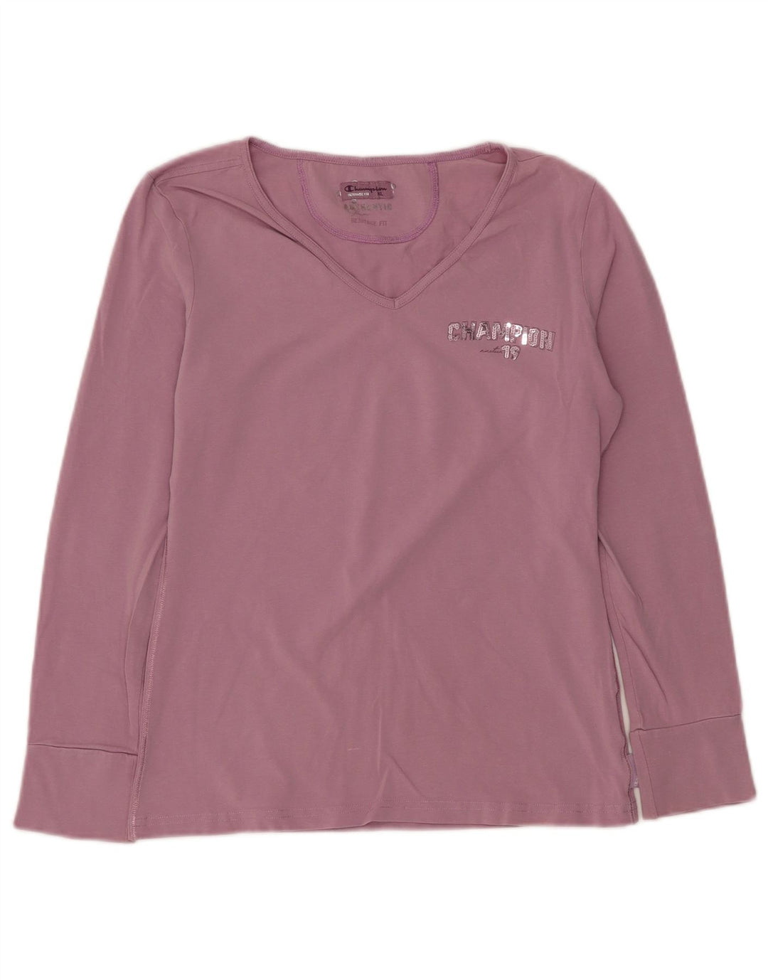 CHAMPION Womens Heritage Fit Grafisk Top Langærmet UK 18 XL Lilla