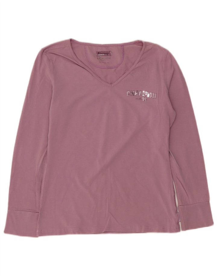 CHAMPION Womens Heritage Fit Grafisk Top Langærmet UK 18 XL Lilla