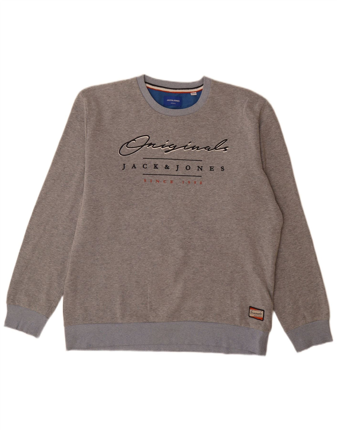 Jack & Jones Herre grafisk sweatshirt jumper 2XL Grå Flecked Polyester