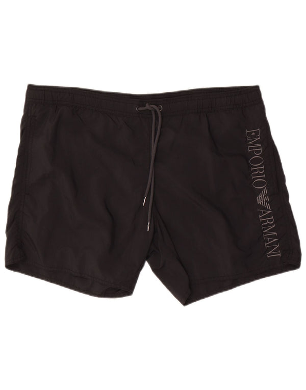 Emporio Armani Herre grafiske svømmeshorts EU 48 Medium Sort Polyamid