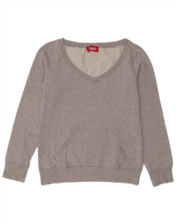 Playlife Dame Sweatshirt Jumper UK 14 Medium Grey Bomuld