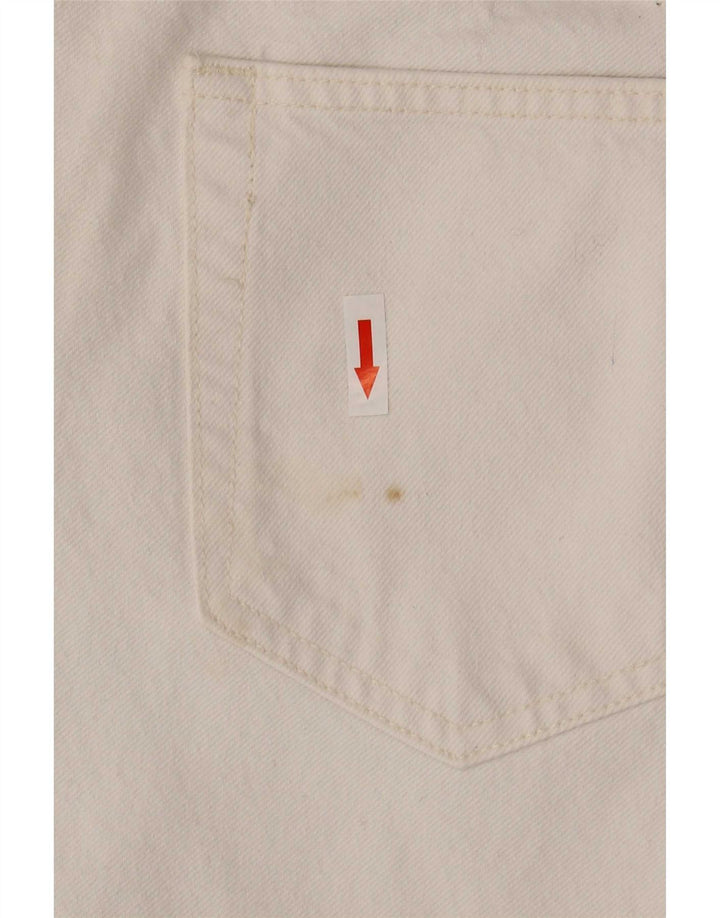 Zara Herre Cropped Slim Jeans EU 42 Large W32 L26 Hvid