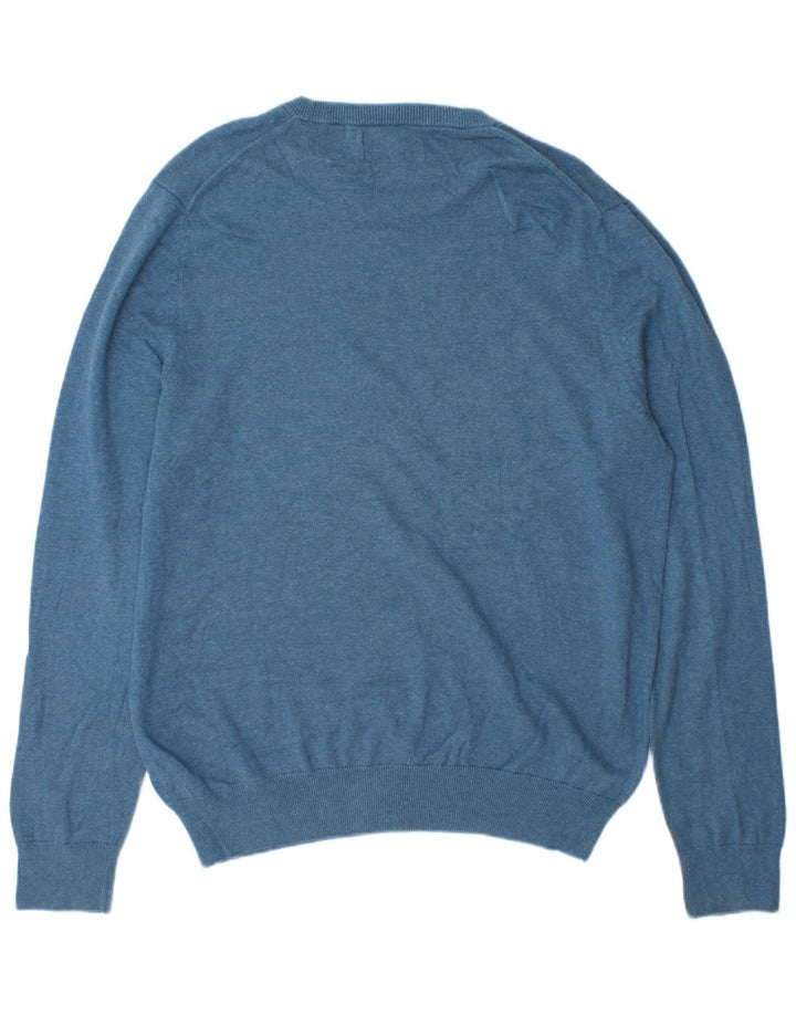 Marks & Spencer Herre sweater med rund hals, stor blå bomuld