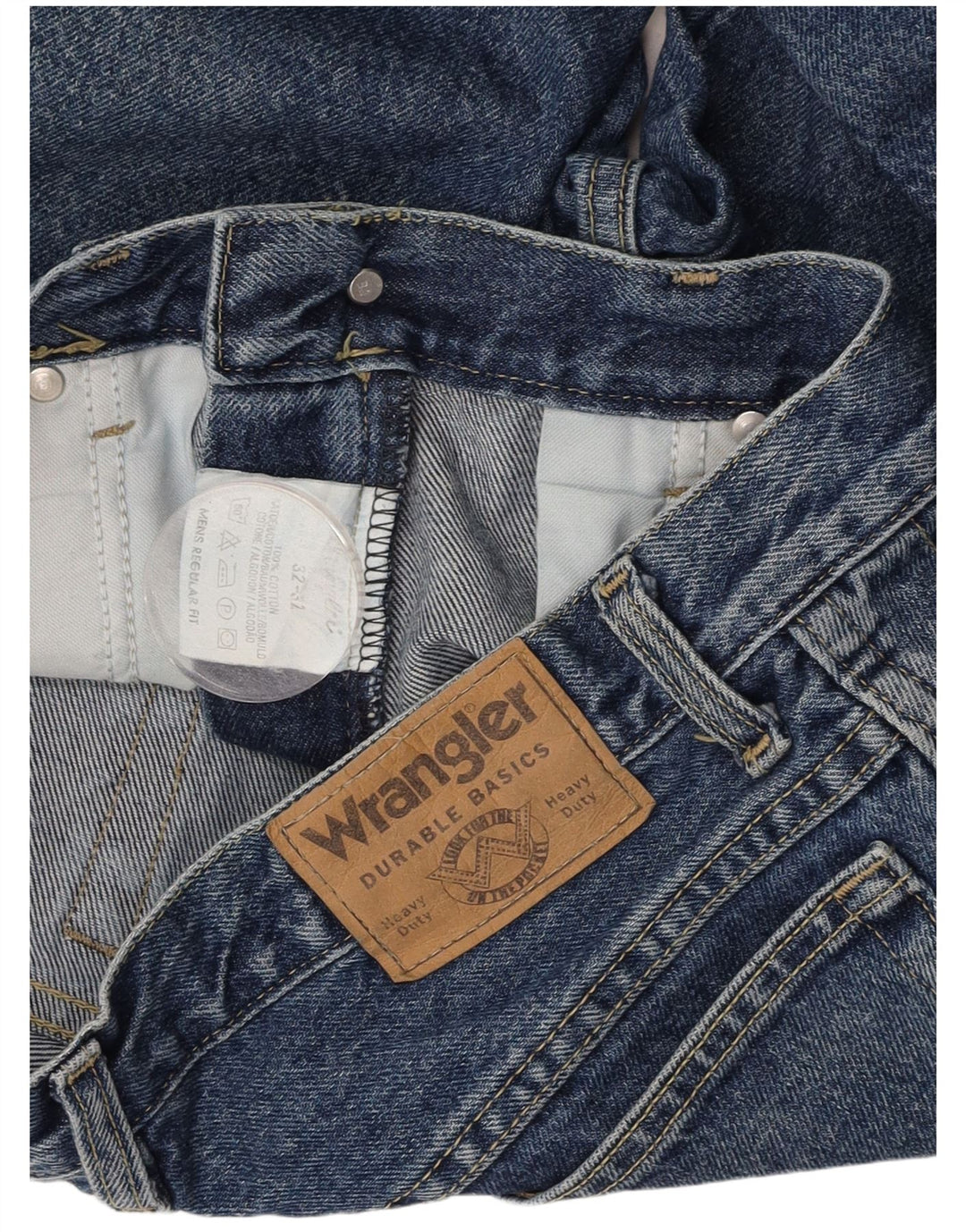 WRANGLER Herre Regular Fit Straight Jeans W32 L32 Blå Bomuld