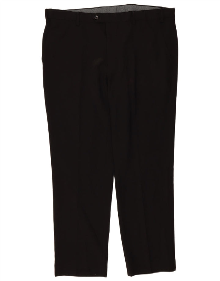 Marks & Spencer Herre Regular Suit Bukser W40 L31 Sort Polyester
