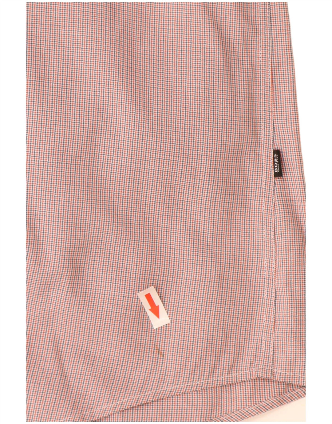 Hugo Boss Herre Ternet Slim Fit Skjorte Stor Orange Houndstooth Bomuld
