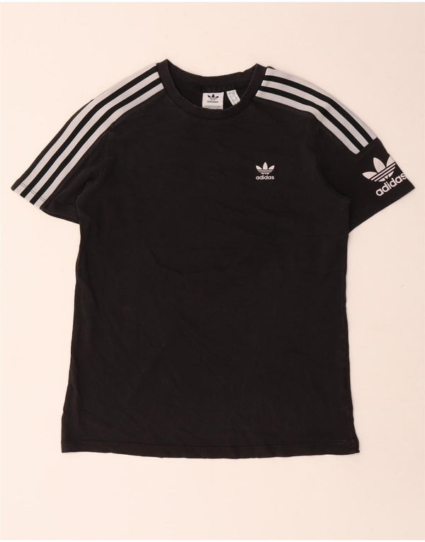 Adidas Dame Grafisk T-Shirt Top UK 10 Lille Sort