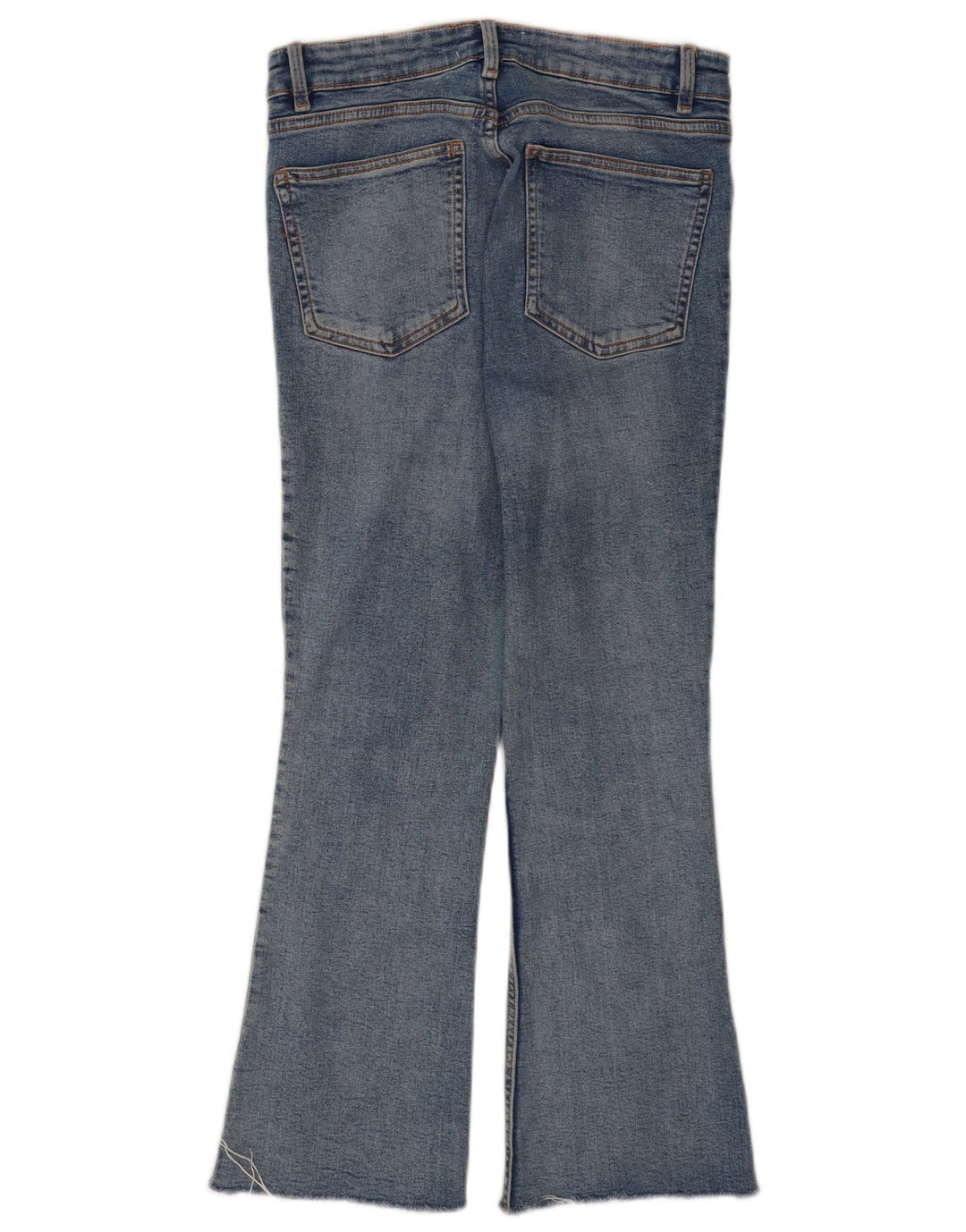 Zara Dame Flare Cropped Jeans EU 40 Medium W30 L25 Blå