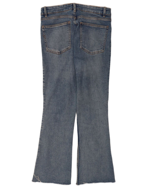 Zara Dame Flare Cropped Jeans EU 40 Medium W30 L25 Blå