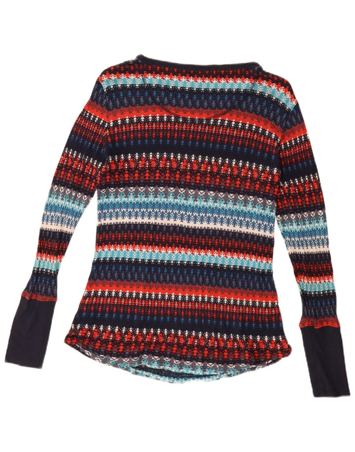 ORVIS Dame Boat Neck Jumper Sweater UK 14 Stor Flerfarvet Stribet