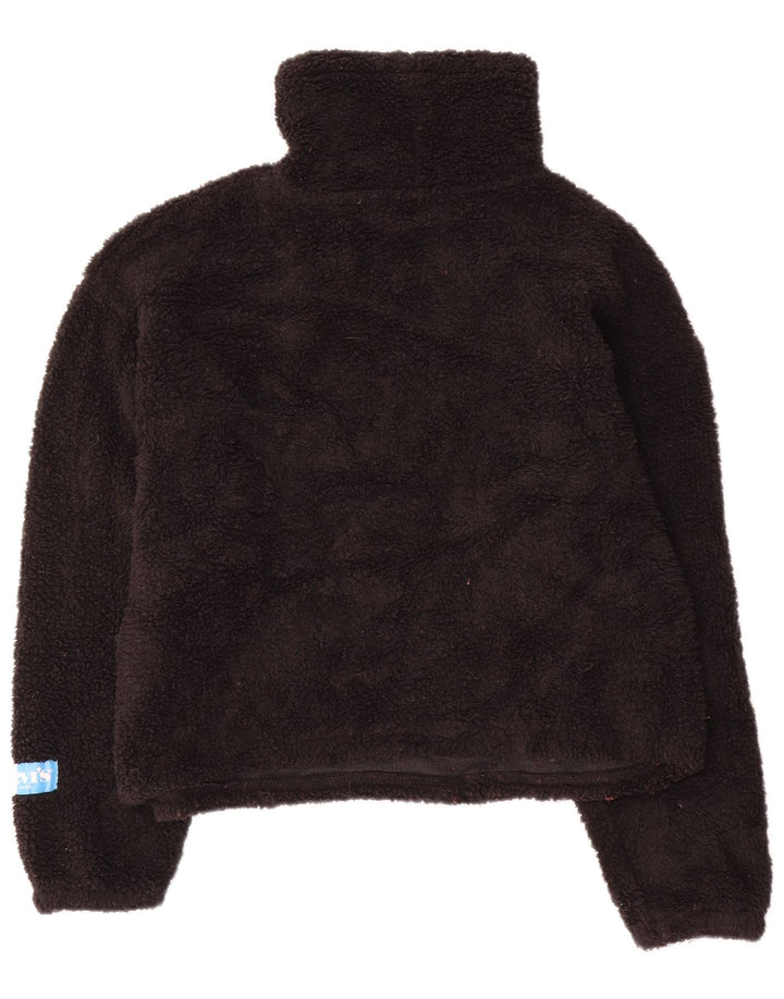 Levi's Dame Oversized Fleece Jumper UK 6 XS Sort Polyester