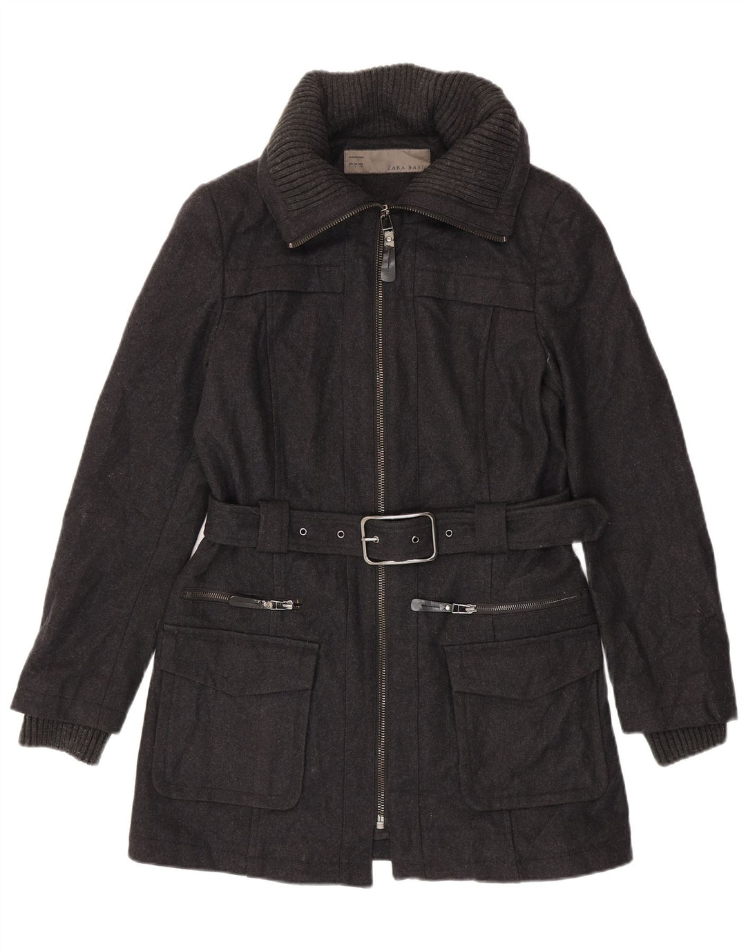 Zara Dame Overfrakke UK 16 Large Grå