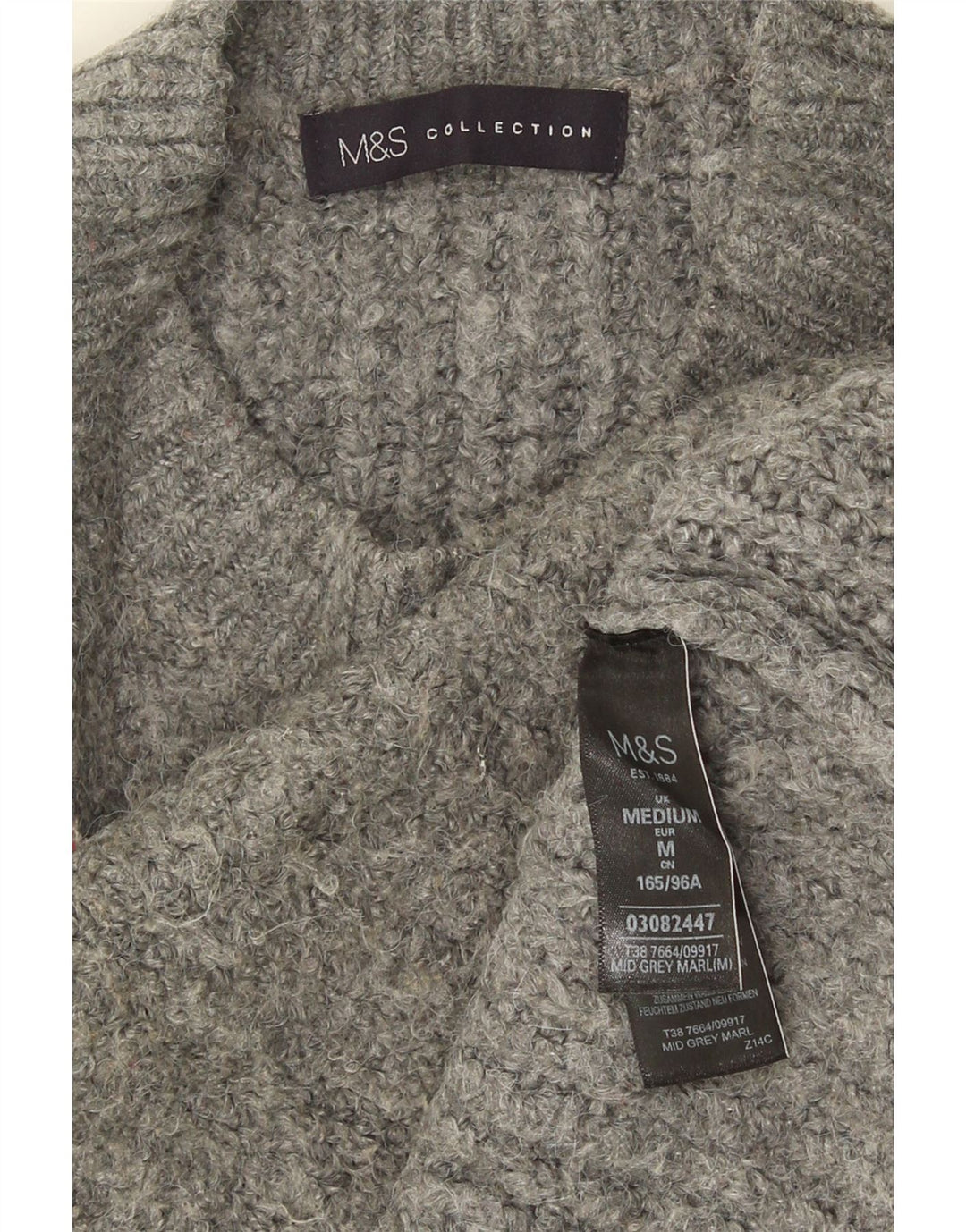 Marks & Spencer dame sweater med rund hals i overstørrelse UK 14 mellemgrå