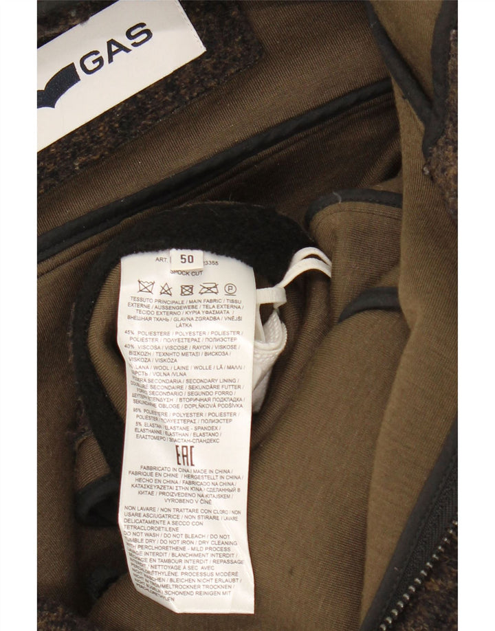 Gas Herre hætteoverfrakke IT 50 Large Khaki Flecked Polyester