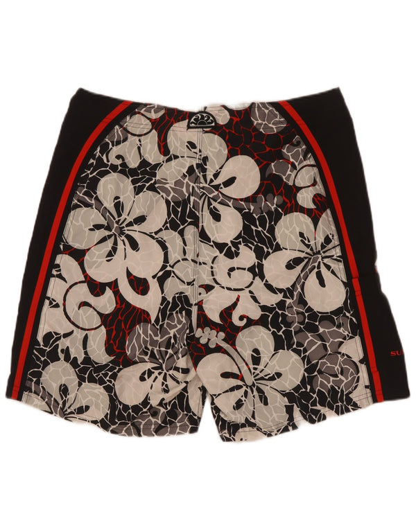 Sundek Mens Graphic Swimming Shorts Large Black Floral Polyester
