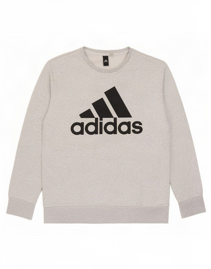 Adidas Herre grafisk sweatshirt Jumper Medium Grey Flecked