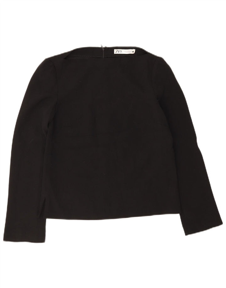Zara Dame Top Langærmet UK 6 XS Sort Polyester