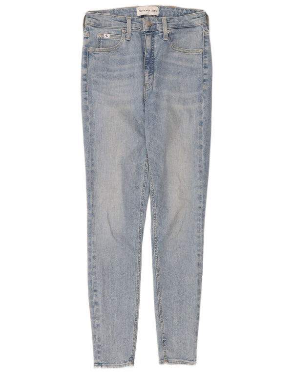 Calvin Klein Dame Højtalje Skinny Jeans W28 L28 Blå Bomuld